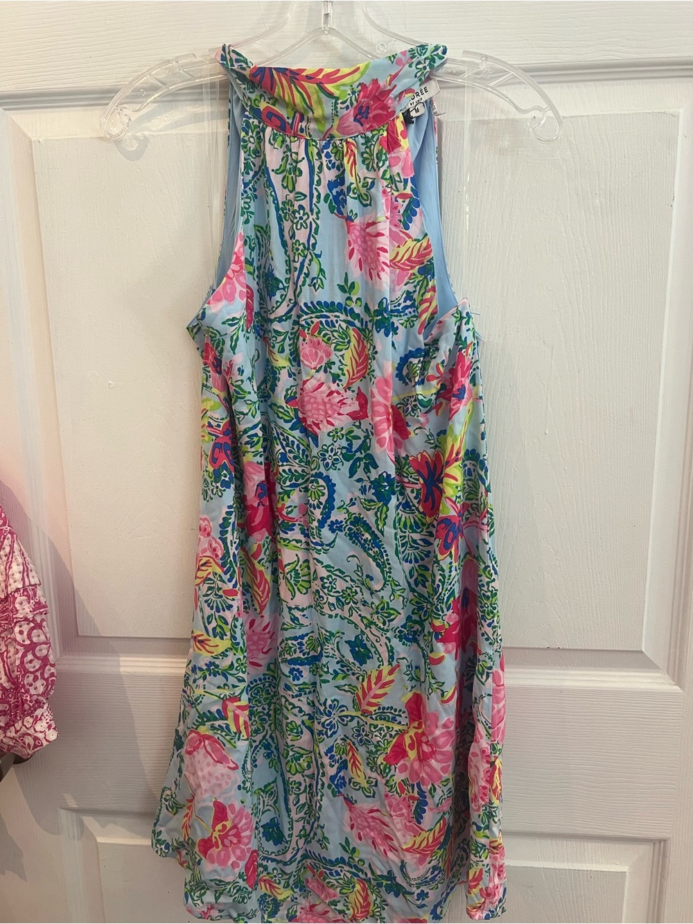NWT ANDRÉE BY UNIT Floral Halter Dress in Pastel Blue, Pink and Green sz M